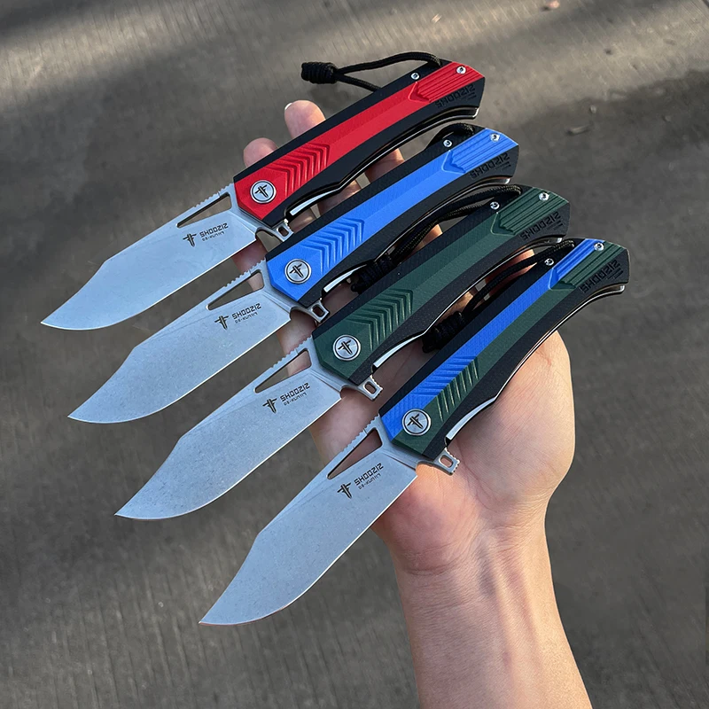 NEW 20.3CM 59 HRC Folding Knife Pocket Knives Two-color G10 Handle Tactical Outdoor Survival Combat EDC Hunting folding knife |