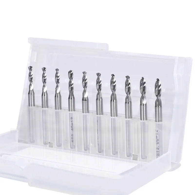

10PCs PCB Drill Bits 0.1-3mm Carbide Micro Mini Drill CNC Woodworking Tools Drilling Glass Cutters CNC Engraving Machine
