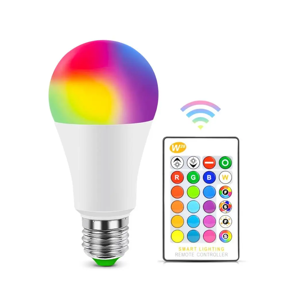 E27 Bluetooth RGB светодиодный светильник E14 Светодиодный светильник с ИК-пультом дистанционного управления волшебный светильник для домашнего декора умный IC светильник ing лампа