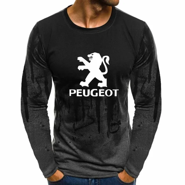 Пуловер с круглым вырезом и градиентом для Peugeot Motors логотипом автомобиля