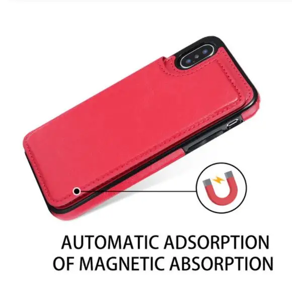 Чехол книжка из искусственной кожи для iPhone 7 8 6 S s Plus с отделениями карт накладка