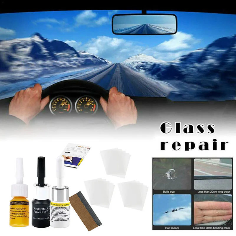 

New Automotive Glass Repair Fluid Kit Car Window Windshield Glass Crack Chip Repair Tool Kit Car Universal Wash Maintenance