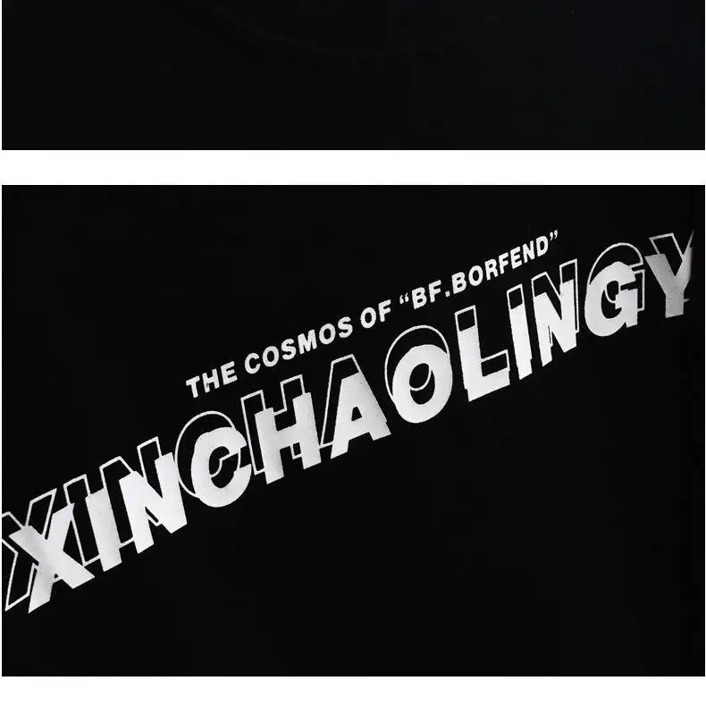 

Cool T shirt men high street t-shirt japan hip hop t-shirt men summer loose blouse casual black high street tshirt streetwear