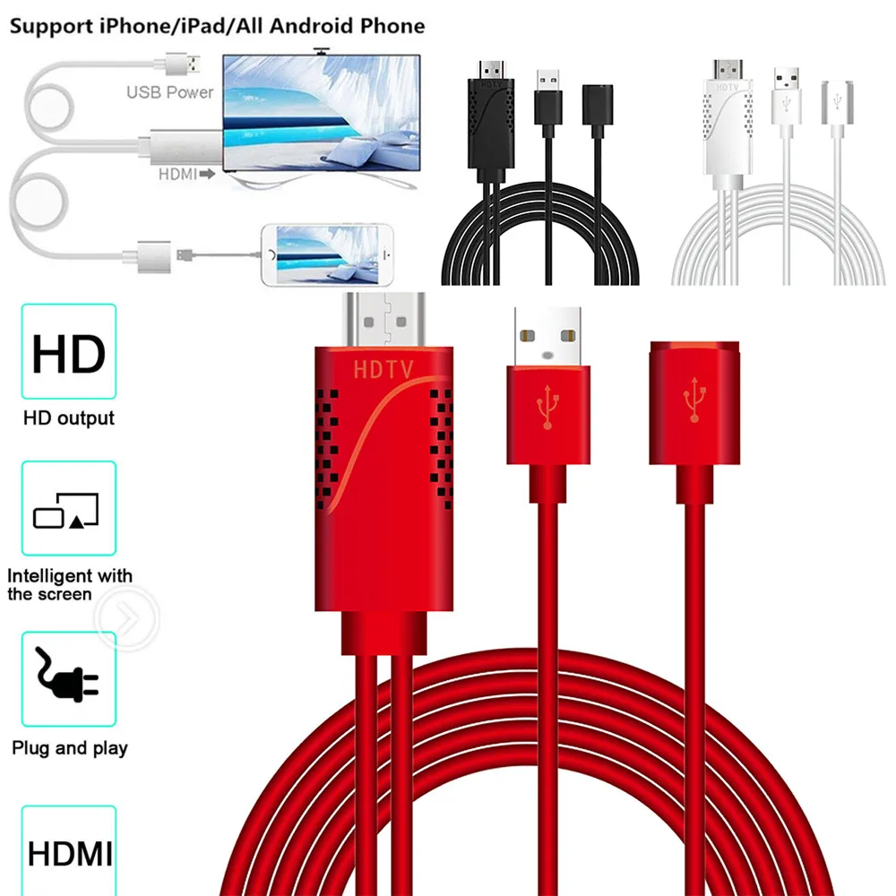 Кабель адаптер USB к HDMI 4K HD 1080P tv AV для iPhone XS/XS MAX/XR 7 29| |