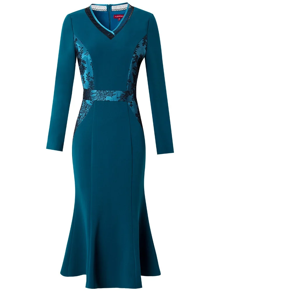 

2020 New Spring Women Slim Long Party Dress Luxury Lace Celebrities Sexy Retro Dress Plus Size Office Vintage Dresses Winter