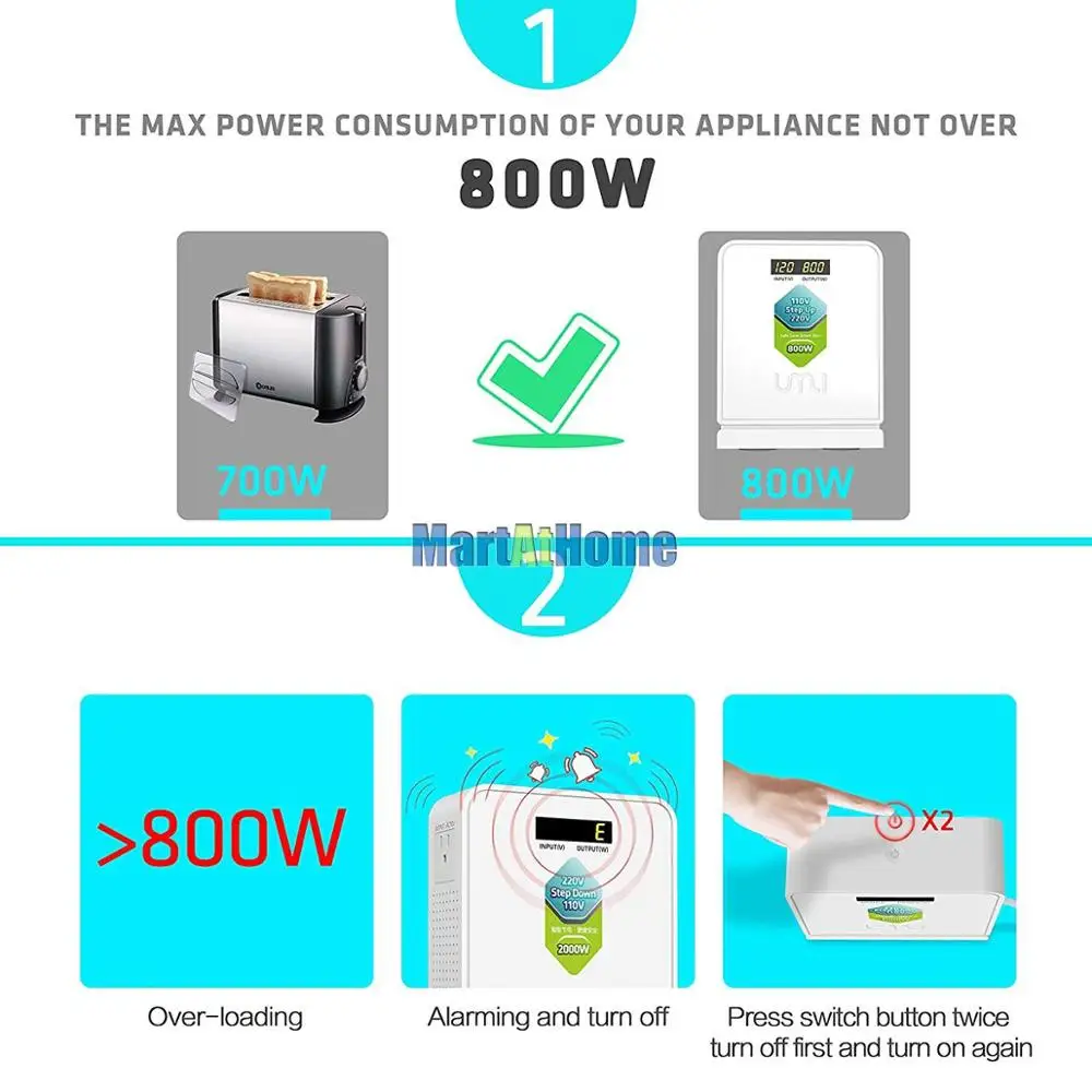 800 Вт преобразователь напряжения дорожный трансформатор 220В до 110В понижающий/110В