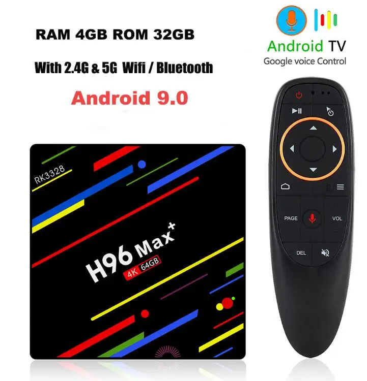 4G 32G Voice Remote H96 MAX Plus смарт ТВ коробка Android 9,0 tv box 4 Гб 64 Гб RK3328 смарт тв приставка 4 ядра 5G Wi-Fi 4 K 3D H.265 медиаплеер pro PK X96 MAX 8,1 андроид тв приставка - Цвет: 4G 32G Voice Remote