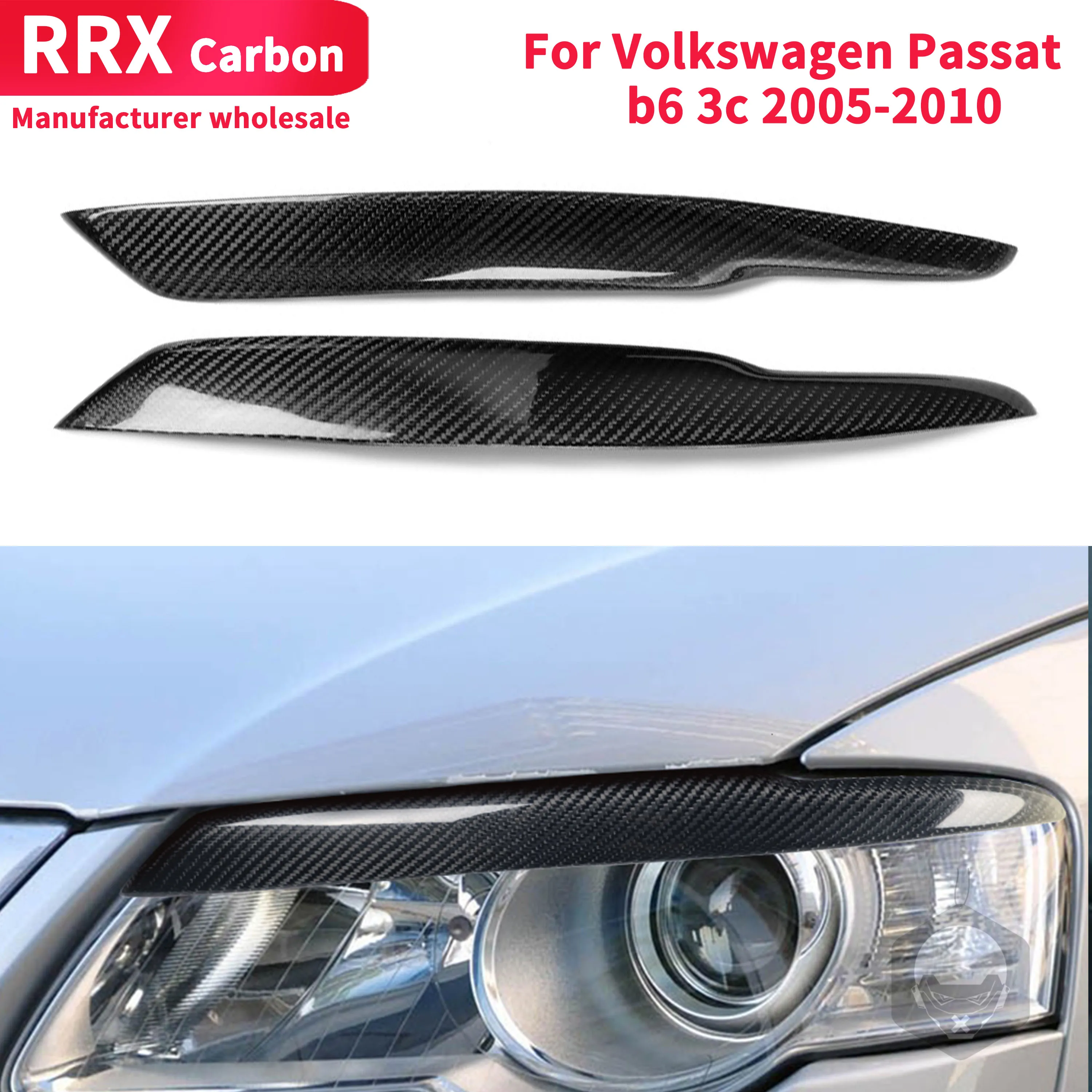 

Для Volkswagen Passat b6 3c 2005-2010 светильник для бровей крышка Стикеры переднего бампера противотуманная фара плавники вентиляционные планки углерод...