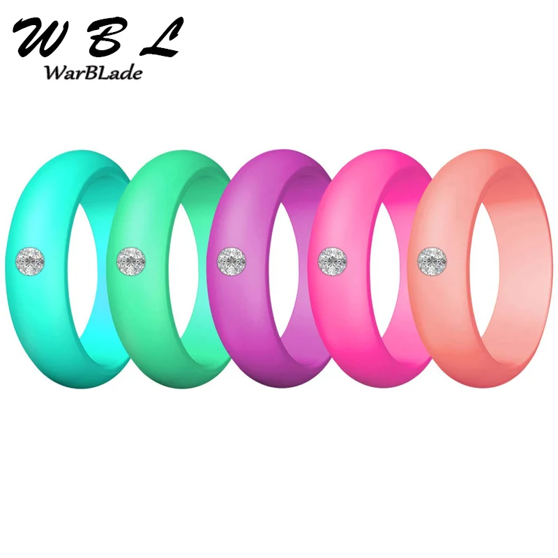 Новые модные силиконовые кольца Стразы для женщин свадебные резинки
