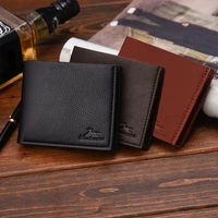 men wallets solid color vintage open lichee pattern multi card position wallet carteira masculina cartera portemonnee dames