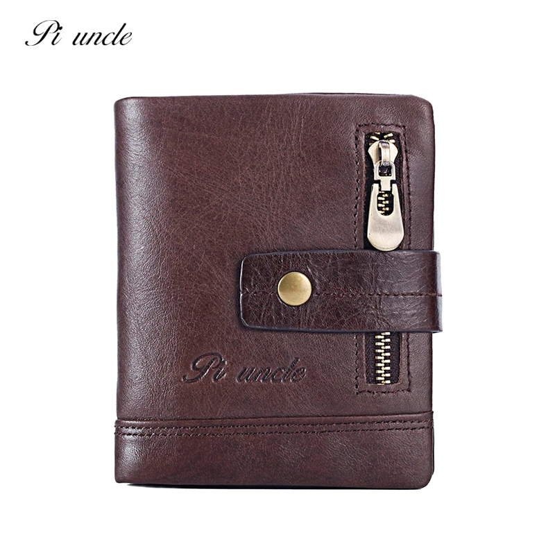 Брендовые мужские кошельки PIUNCLE Rfid Ретро стиль кожа мягкая двойная молния