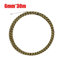 6mm 30m cable gland puller fish tape yellow cable fiberglass fish tape reel puller fiberglass metal wall wire conduit