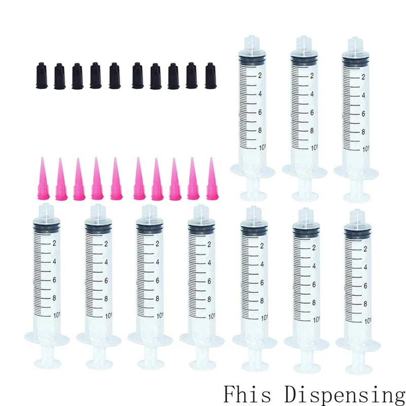 

10 мл ручной шприц диспенсер набор 20 г пластиковые конические дозирующие наконечники упаковка из 10