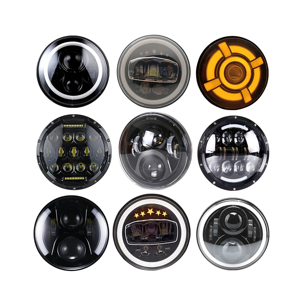 

1 PCS Universal 7" Led Car Motorcycle Headlight H4 Phare Farol Moto Headlamp Head Light For BMW Softail Cafe Racer Chopper Honda