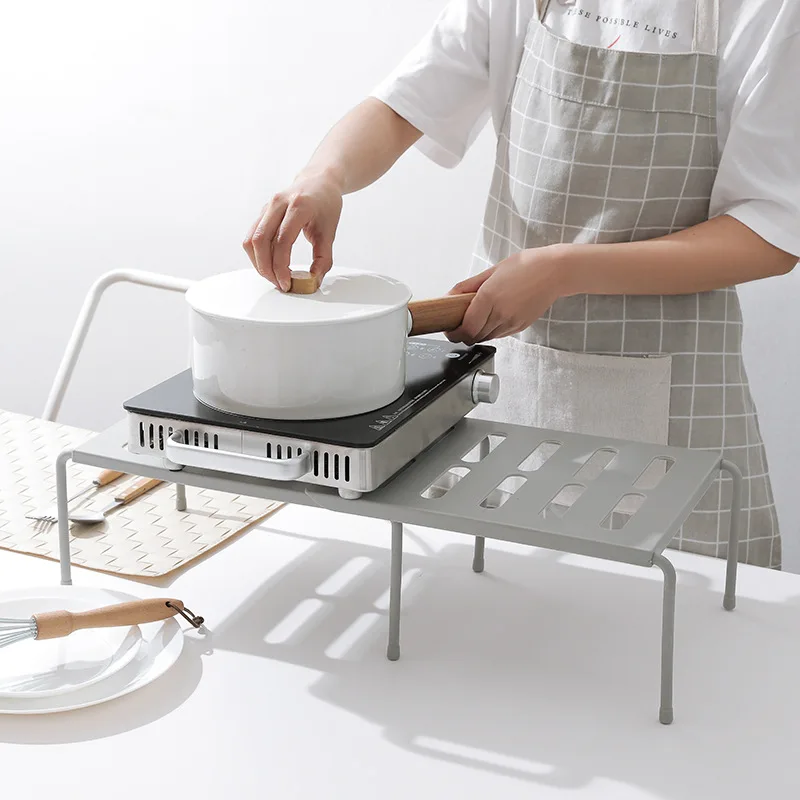 Kitchen Retractable Shelf Multi-Function Finishing Small Desktop Storage Organizer Save Space Seasoning Rack Layered Sho | Дом и сад