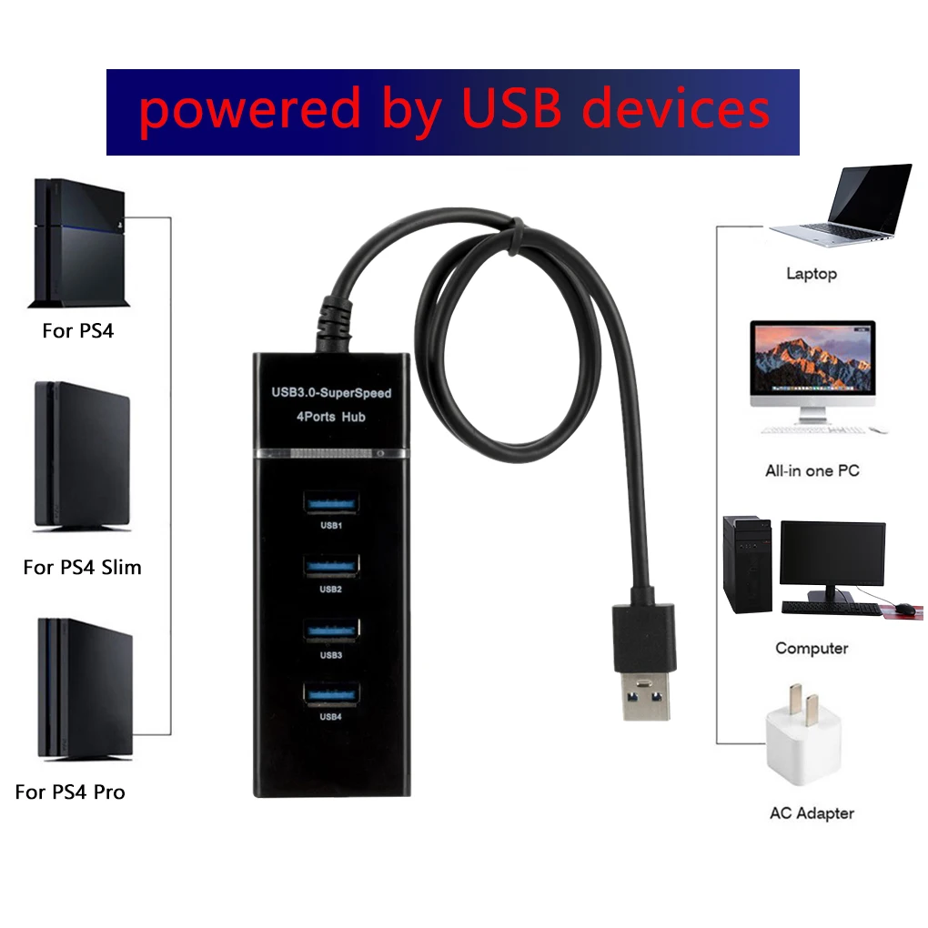 

USB3.0 Extender Multi-Port USB One-to-Four Cable Seperater Laptop Hub Docking Station 4-Port Hub