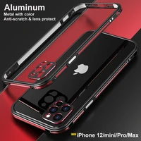 for iphone 12 case original luxury aluminum bumper case for iphone 12 pro max camera lens protector cover 12 mini metal frame