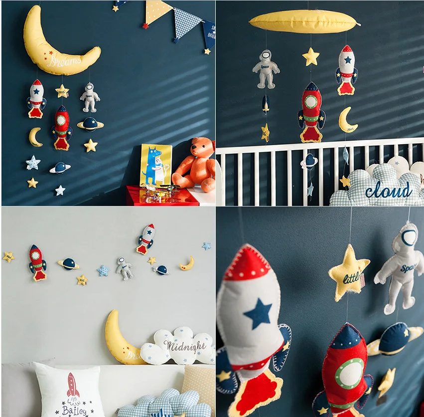

DIY Handmade fabric wall decoration pendant bed Bell Wall Hanging Kids Room Decoration Clouds Style Children Room Baby Nursery