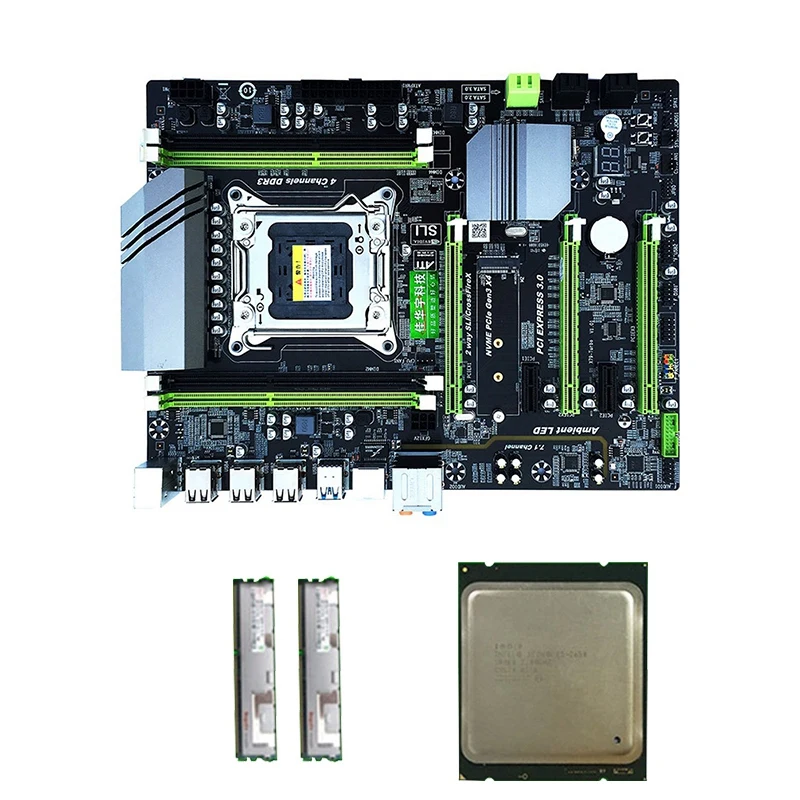 X79 Turbo Motherboard LGA2011 ATX Combos E5 2650 C2 2Pcs x 8GB 1600Mhz PC3 12800R PCI-E NVME M.2 SSD USB3.0 | Компьютеры и офис