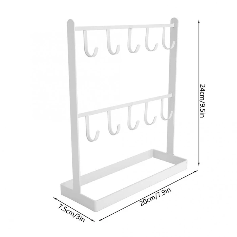 

Two Layer Jewelry Storage Rack Dresser Ornaments Display Hook Shelf Europe Wrought Iron Creative Desktop Decoration Crafts