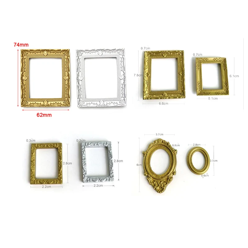 Фоторамки в масштабе 1:12 Ретро Зеркало для кукольного домика декор сделай сам