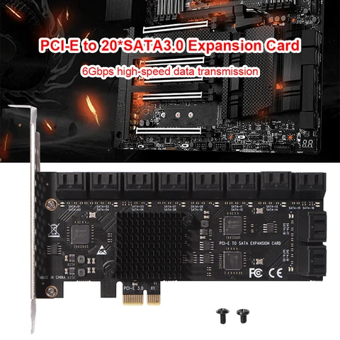 Адаптер PCIe VODOOL 20/16/12 портов SATA 3.0