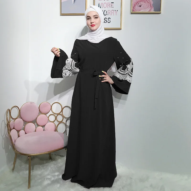 Abaya модная монохромная Женская длинная юбка в стиле Саудовской Аравии