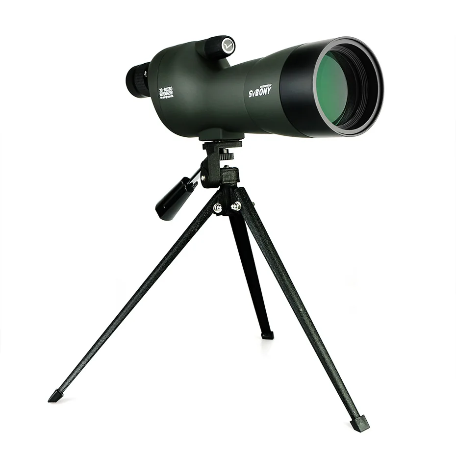 SV28 Зрительная труба 20-60x60 прямой 180 градусов зум телескоп водонепроницаемый для охоты Birdwatch w/мягкий чехол для переноски+ штатив F9308E