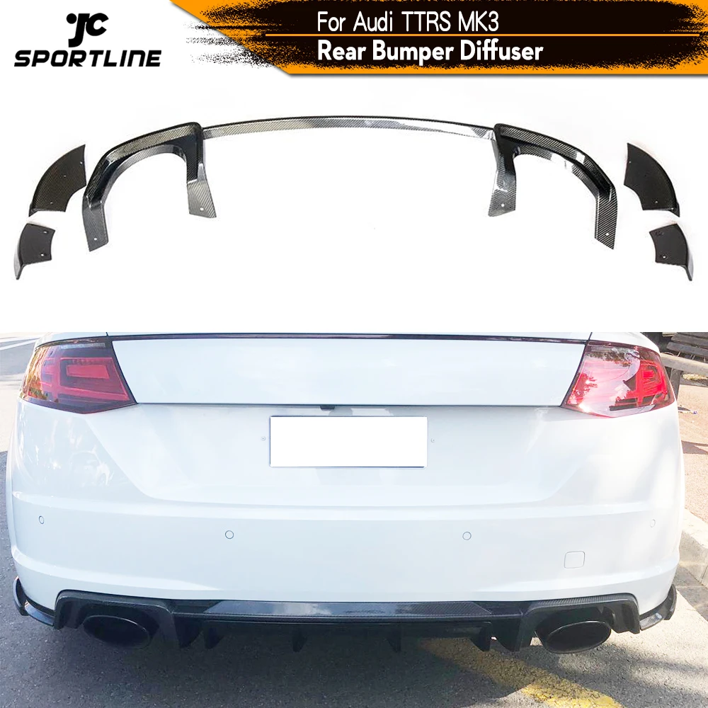 Углеродного волокна/FRP заднего бампера Диффузор спойлер для Audi TTRS 2016 2017 2018 задний