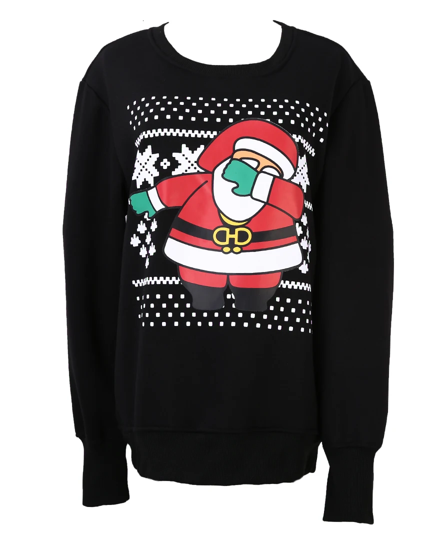 LEH Забавный Санта мужской женский Рождественский свитер Топы джемпер Дед Мороз