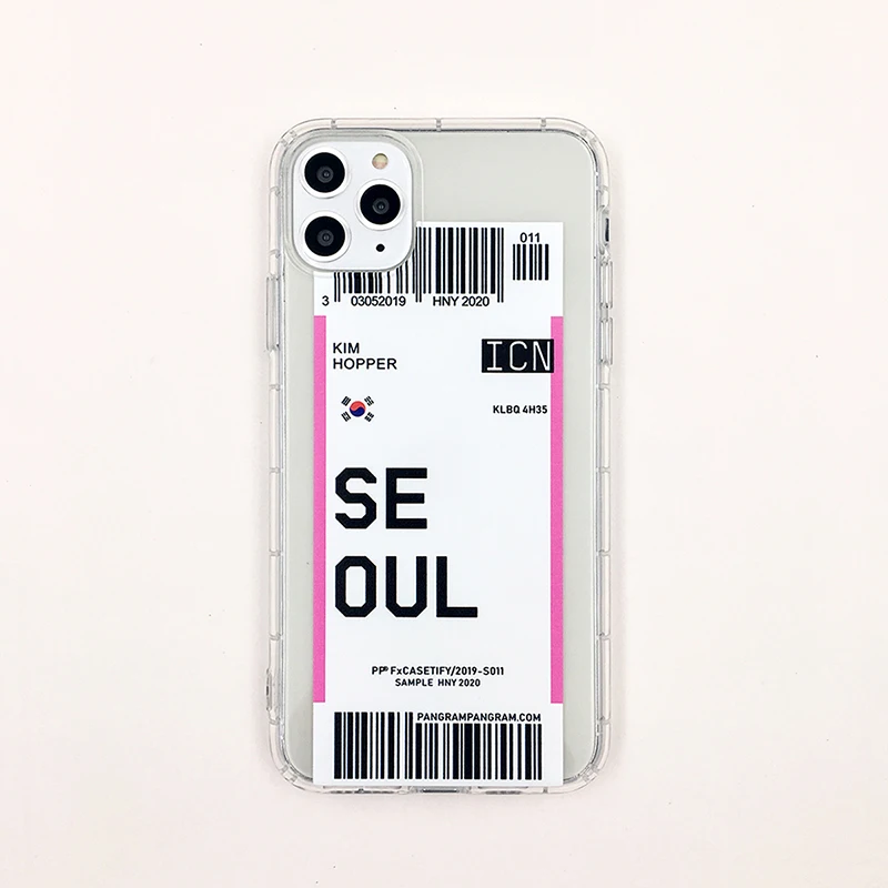 Милый ins Funny Bar Label World ticke чехол для телефона для iphone XS MAX XR X 7 6 8 plus 11 11Pro MAX прозрачный мягкий кремний TPU задняя крышка - Цвет: Seoul
