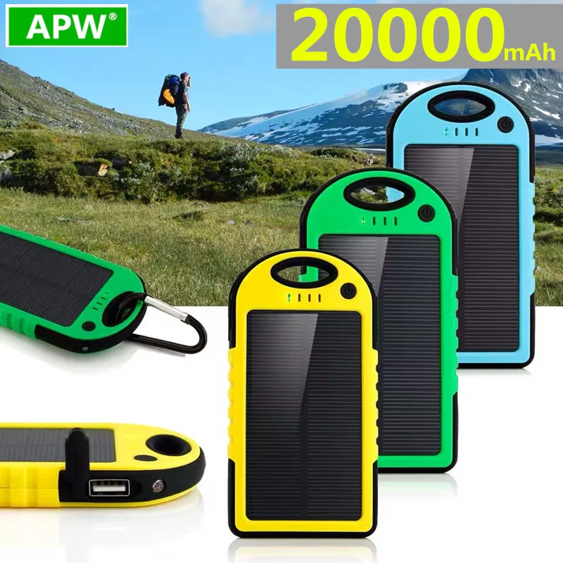 Внешний аккумулятор на солнечной батарее 20000 мАч портативная солнечная панель