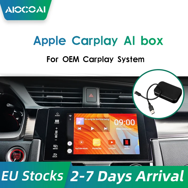 Беспроводной автомобильный мультимедийный плеер Carplay AI Box 4 + 32 ГБ зеркальная