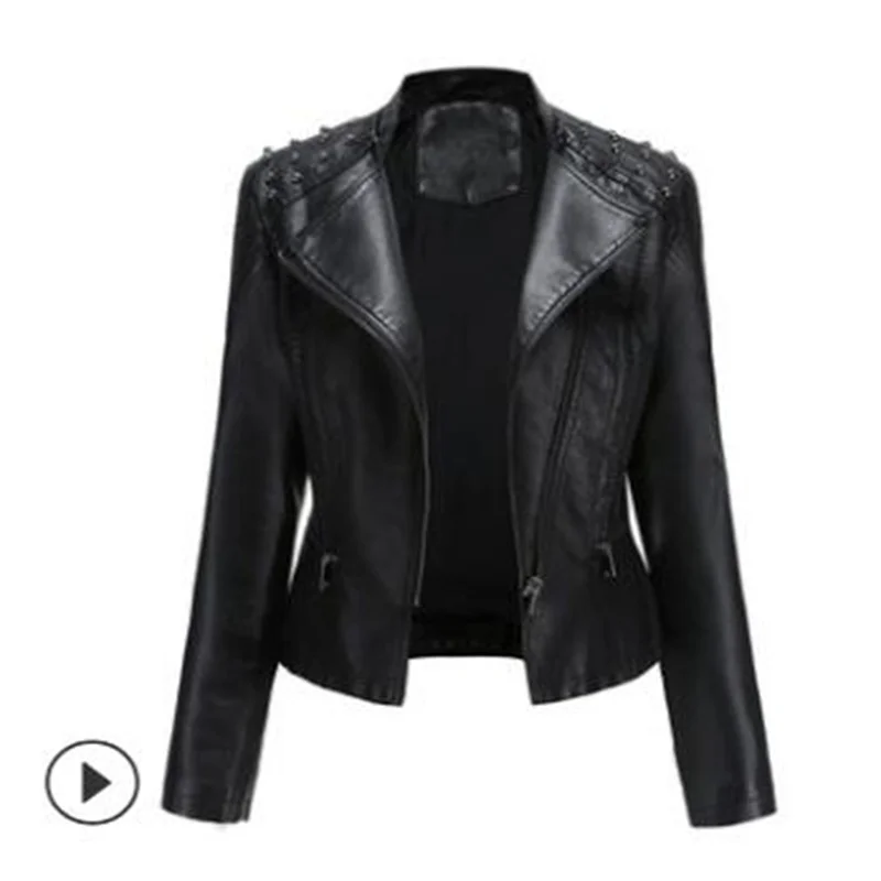 Women's leather jacketes slim thin ladies Motorcycle suit new spring fashion casaco autumn jaqueta abrigo chamarras para mujer