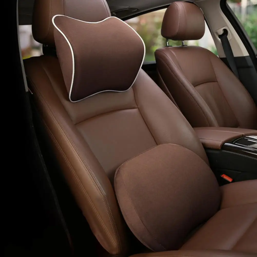 

2Pcs/Set Headrest Pillow Ergonomic Memory Cotton Neck Rest Seat Cushion for Car