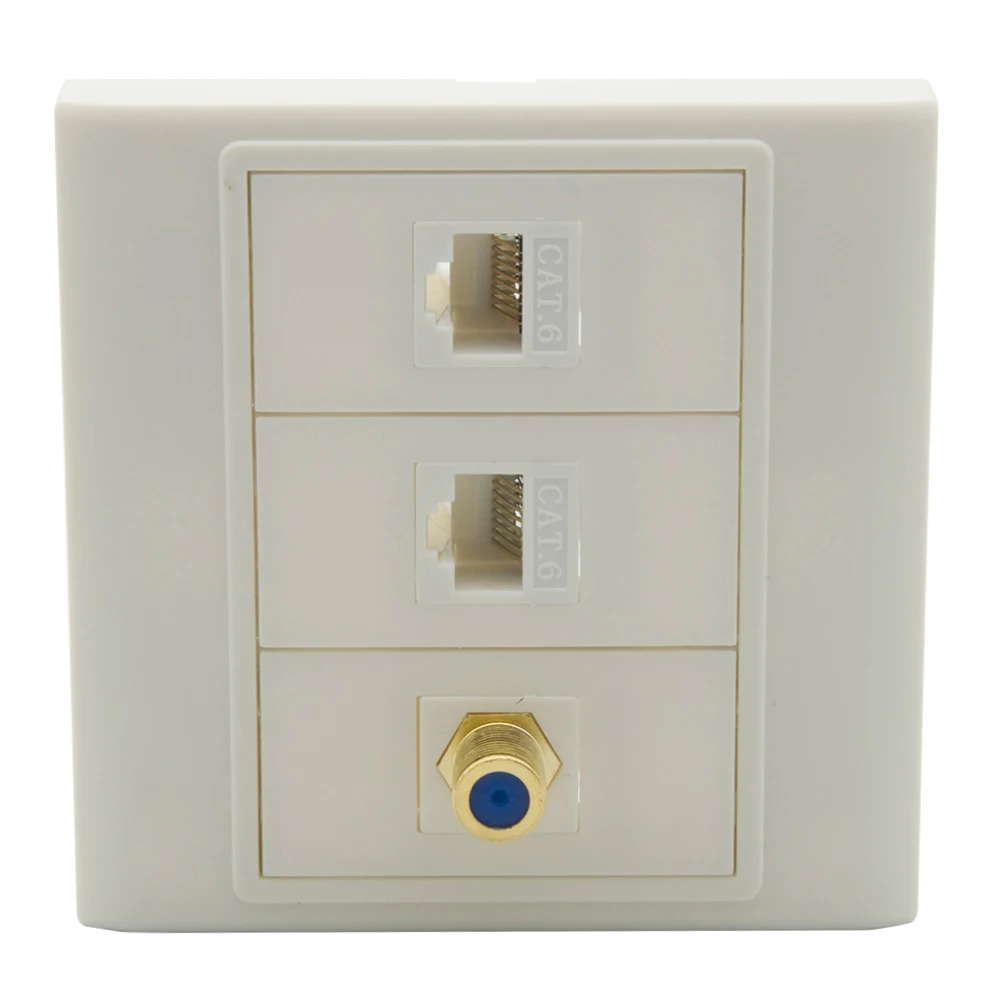 

EU 86 Стиль 2 порта s CAT6 RJ45 1 порт коаксиальный F RG6 розетка к розетке настенная пластина