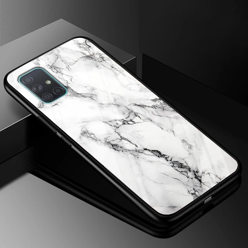 Tempered Glass Case for Samsung A71 A51 A01 S10e S20 S10 Ultra Plus Cover A70 A50 A40 A20e A10 S9 S8 Plus S7 Edge Lite Hard Case