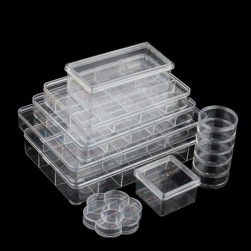 

17 Size Acrylic Jewelry Storage Box Transparent Nail Art Earrings Bracelet Necklace Storage Storage Display Box Compatib