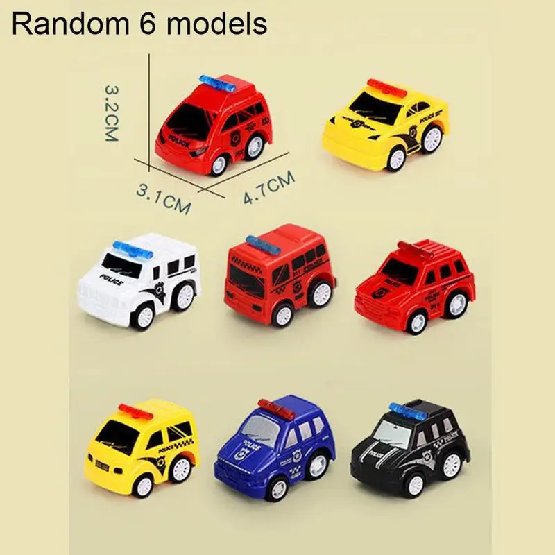 

Kids Mini Cars Model Toy Car 6pcs New Pull Back Mobile Model Toys Truck Fire Taxi Boys Gift Vehicle Diecasts For Children T O1S3