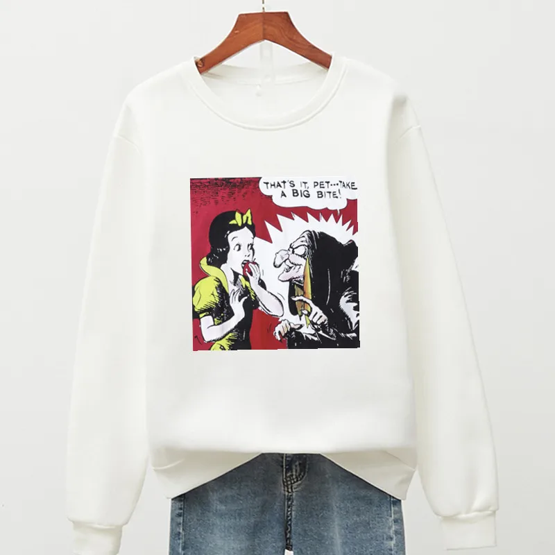 Snow White and the Seven Dwarfs Cool Hoodies for Women Long Sleeve Fleece Streetwear Vintage Sweatshirt Ladies Sweetshirt Winter