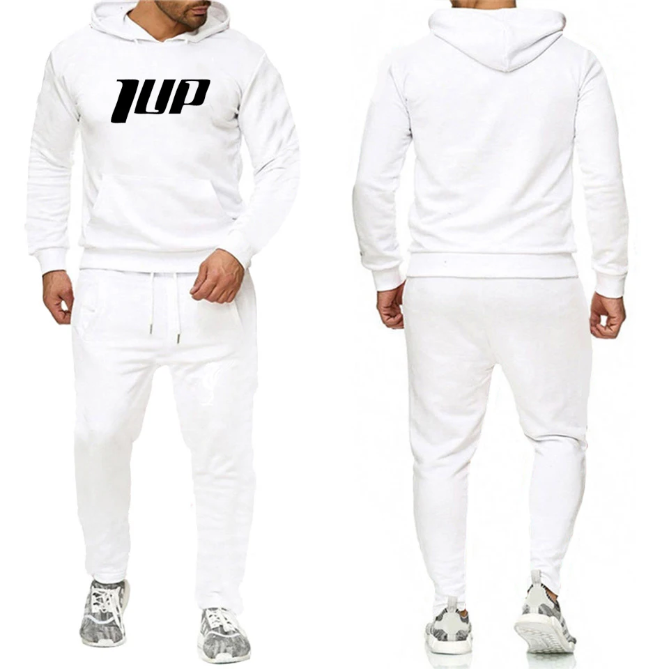 

2021Men's fashion two-piece sports suit polyester casual suit hoodie and pants fashion sportswear brand suit