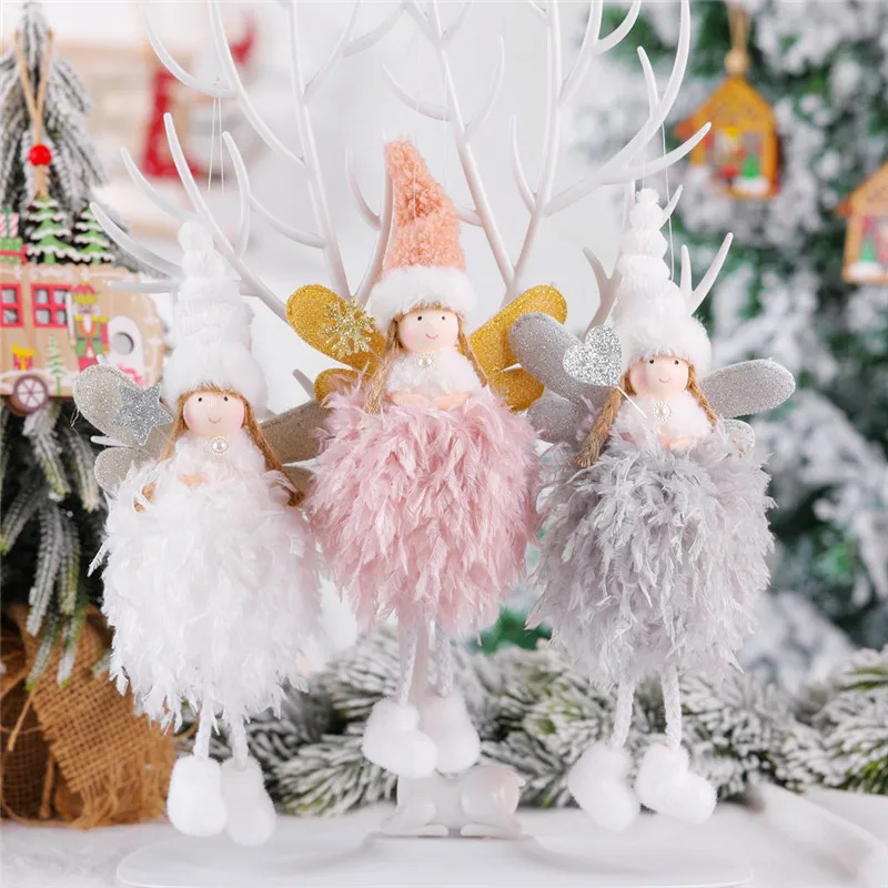 

1Pcs Christmas Plush Girl Angel Doll Xmas Tree Ornaments Natal Noel Christmas Decorations for Home New Year 2022 Adornos Navidad