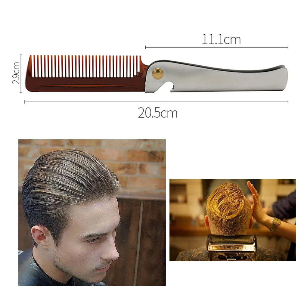 Складной карманный зажим из нержавеющей стали 1 шт. расческа для женщин усов и бороды можно использовать