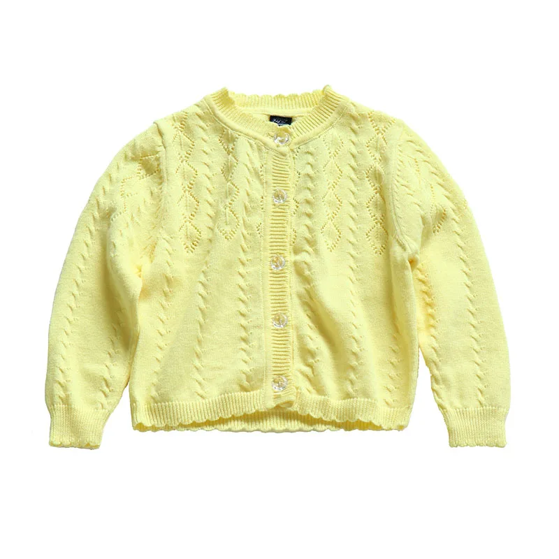 Хлопковая желтая куртка для маленьких девочек 0-24 мес. кардиган свитер и