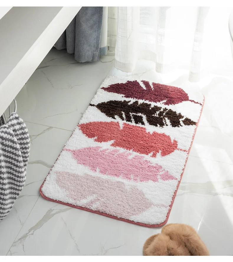 Nordic modern rug new simple household flocking carpet floor mat bedroom bathroom slip | Дом и сад