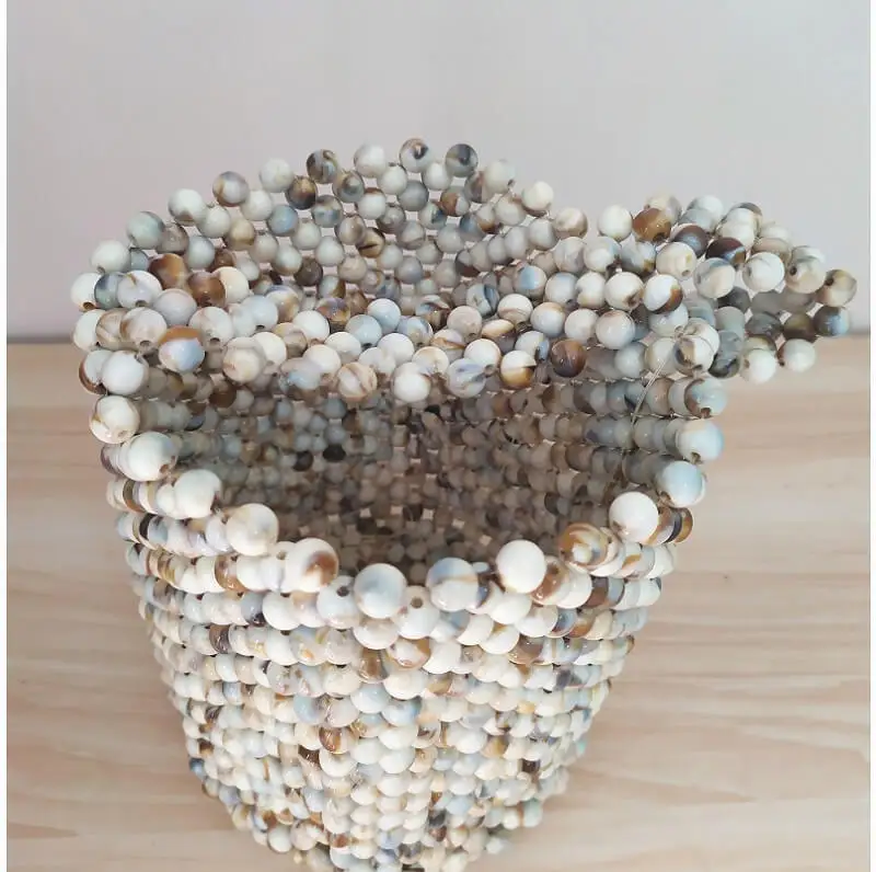 Женская сумка с бисером Caker разноцветная летняя пляжная Повседневная Сумка-ведро