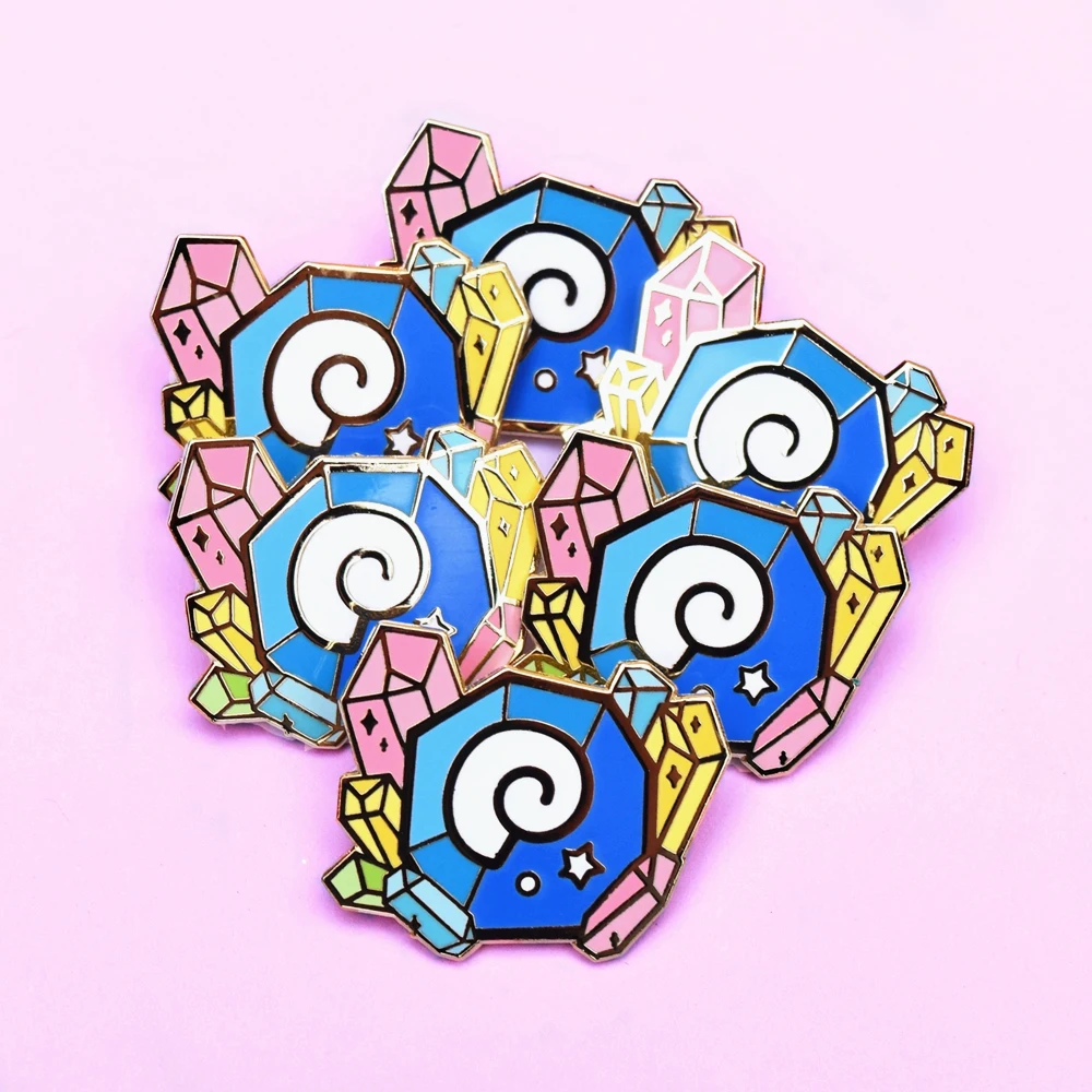 Ископаемые животные драгоценные камни жесткая эмалированная булавка новые