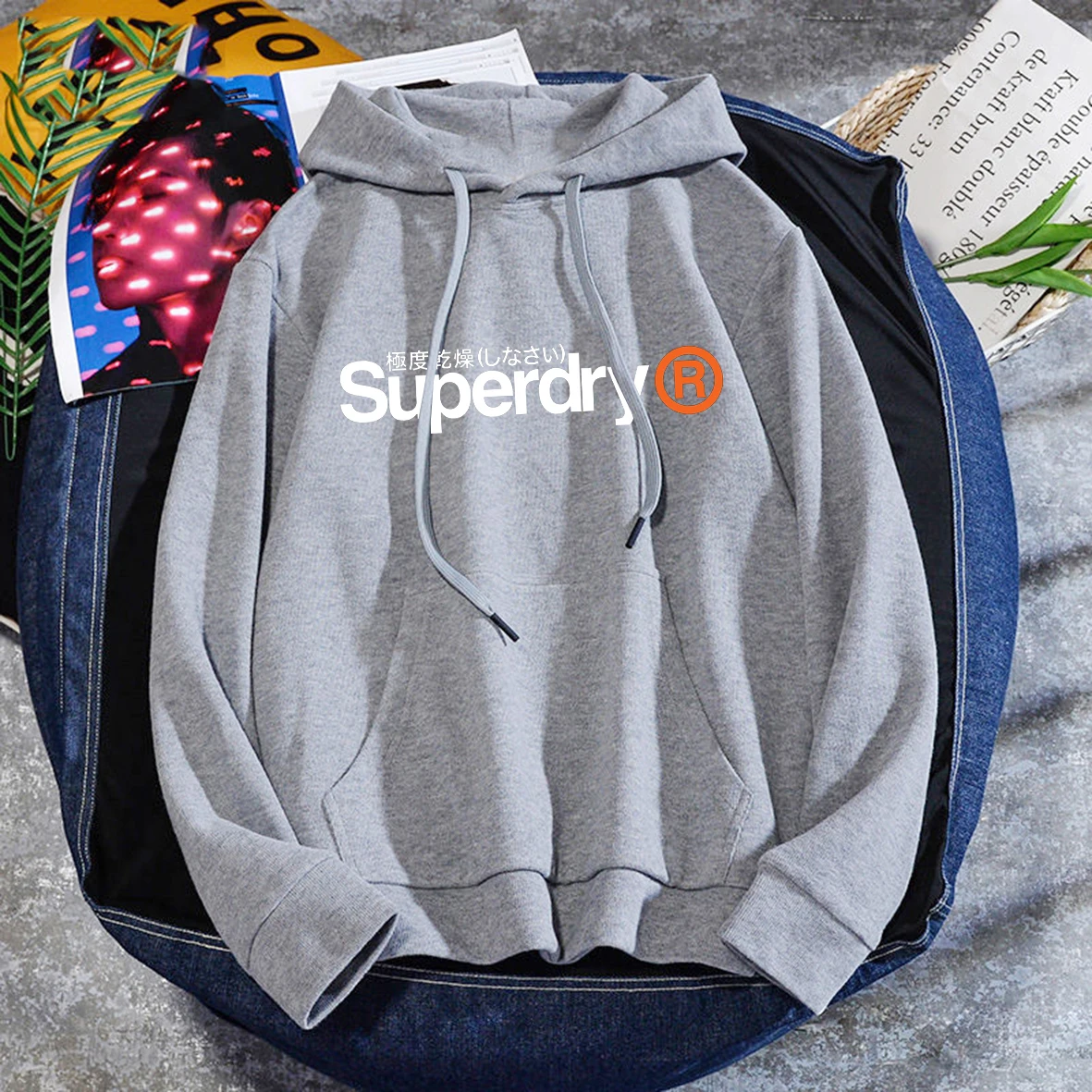

Superdryer Fashion Men/women Hoodie Spring Autumn Pullovers Sweatshirts Solid Color