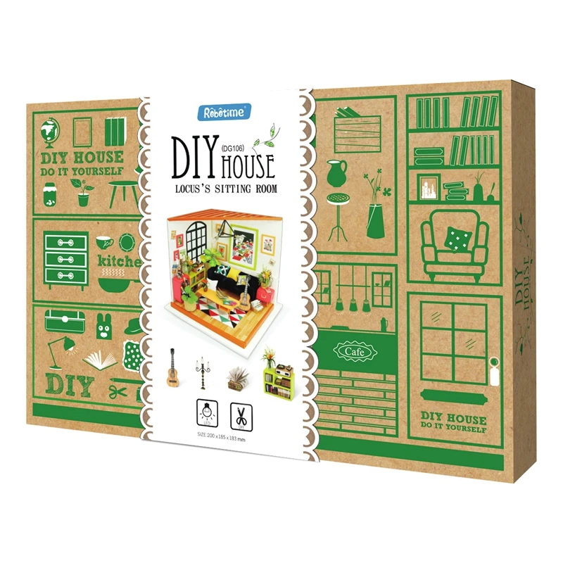 

Robotime Wooden Dollhouse Kits 3D DIY Miniature Doll House Furniture Toys for Children Birthday Gifts Best Collection