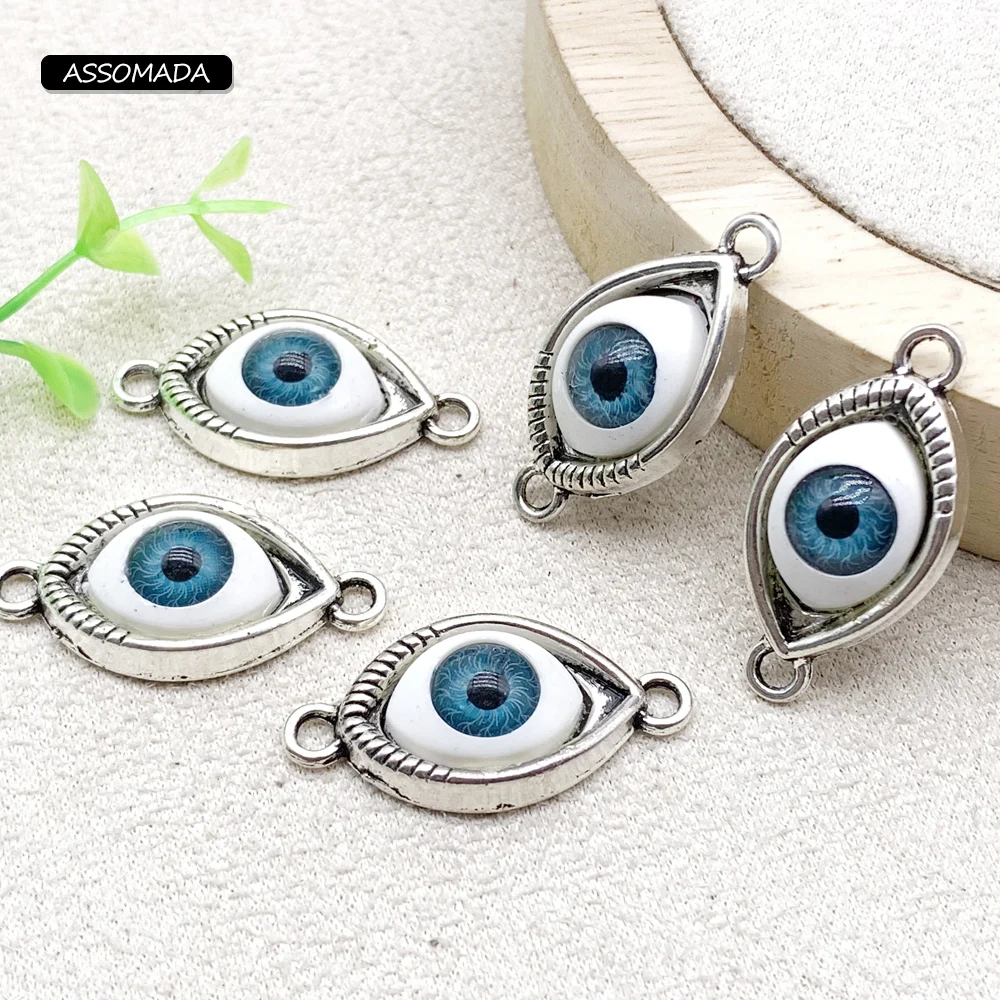

Assomada Handmade Blue Eye Pendant Beads For Bracelets Necklace Evil Eyes Charms For Jewelry Making Supplies DIY Accessories